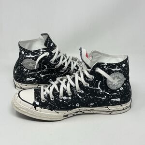 Converse Chuck 70 Hi Archive Splatter Mens 12 Black Canvas Shoes Sneakers